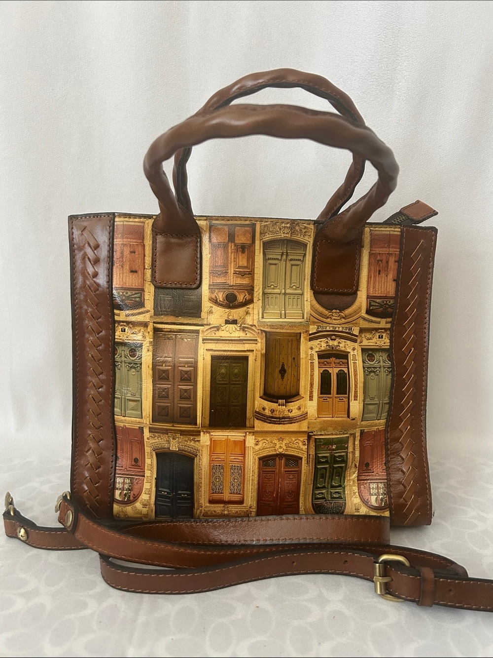 Patricia Nash Leather Doorways to Italy Double Handle Tote Shoulder Purse Bag🌺🌺